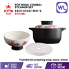 Picture of [4L] COLOR KING CERAMIC POT BOWL COMBO WITH STEAMER SET (3358-4000/ WHITE)