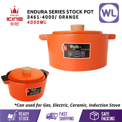 Picture of [4L/ INDUCTION] COLOR KING ENDURA STOCK POT (3461-4000/ ORANGE)