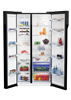 Picture of BEKO SIDE BY SIDE FRIDGE GN163130ZGB (91CM/ BLACK/ GLASS)