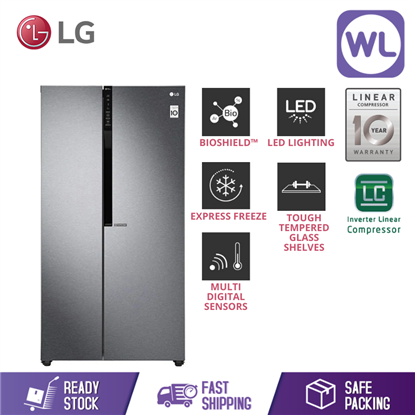 Picture of LG SIDE BY SIDE FRIDGE GC-B247KQDV (613L/ DARK GRAPHITE STEEL)