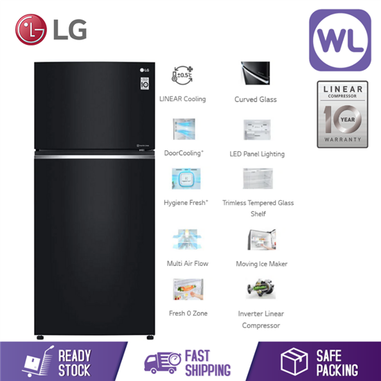 Picture of LG FRIDGE GN-C702SGGC (547L/ BLACK CURVED GLASS)