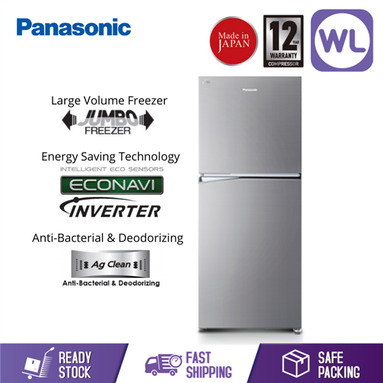 Picture of PANASONIC 2 DOOR FRIDGE NR-BL302PSMY (268L/ STAINLESS STEEL)