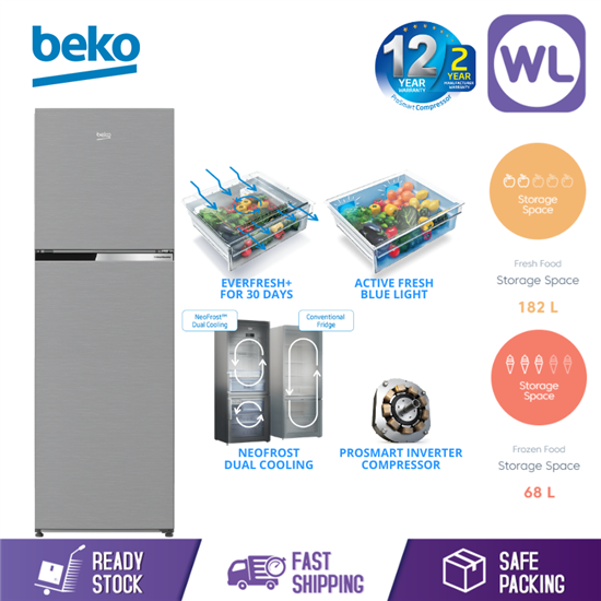 Picture of BEKO FRIDGE RDNT271I50VZS (BRUSHED SILVER)